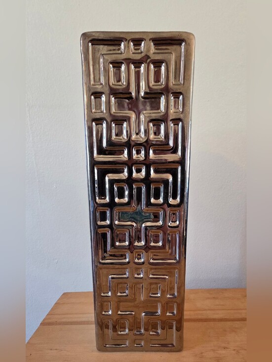 Other - Geometric Metallic Ceramic Vase - Shiny Gold Finish